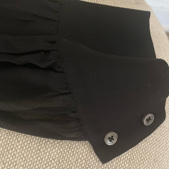 SZ 2 Theory Black Mini Long Sheer Sleeve Dress - Picture 5 of 7